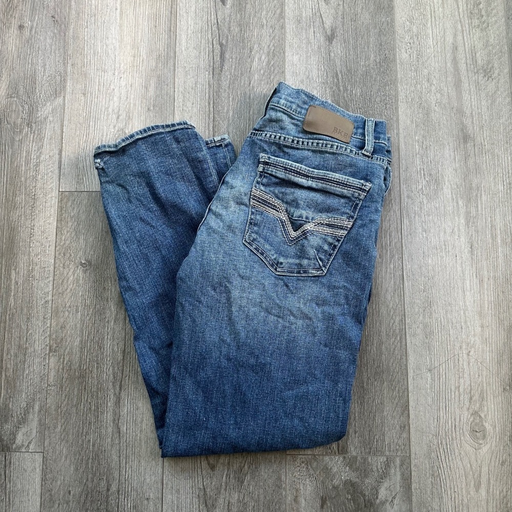 BKE Buckle Jeans Mens Medium Wash Bootcut Denim Distressed
